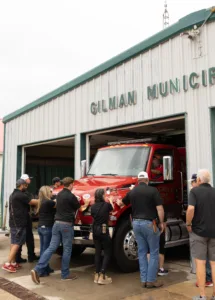 Gilman Fire Department welcomes new truck with push-in ceremony